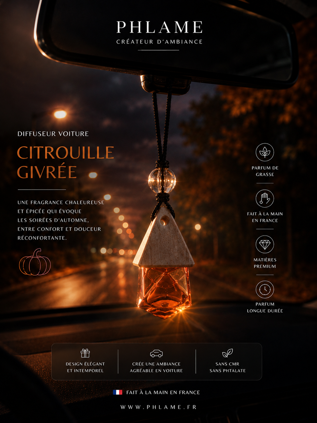 Diffuseur voiture — Citrouille givrée