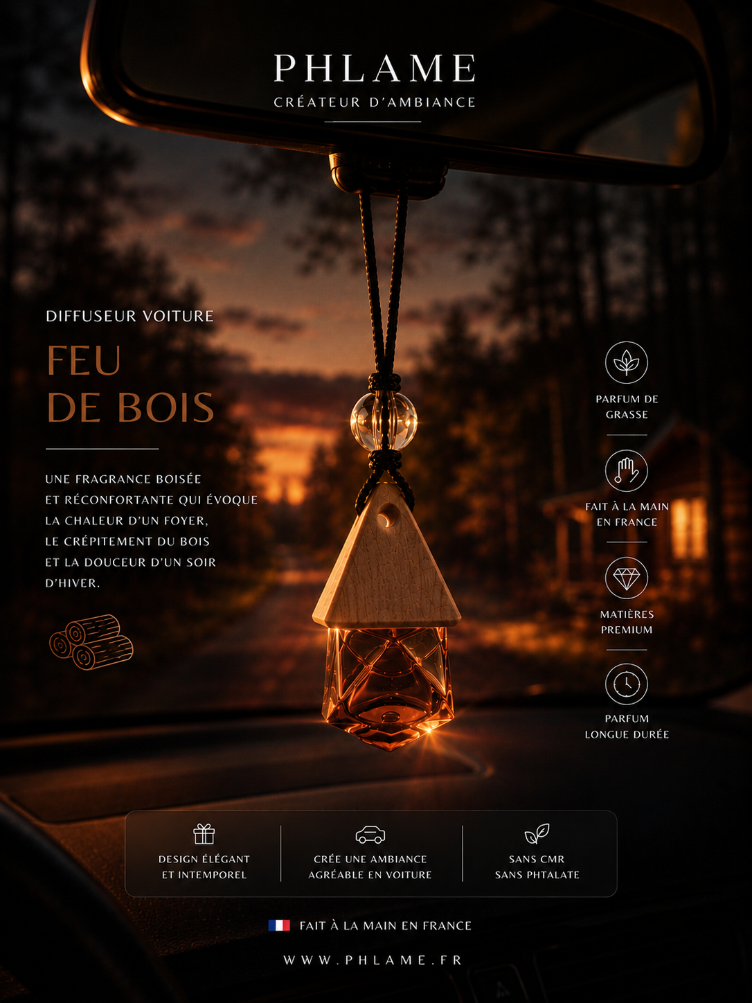 Diffuseur voiture — Feu de bois